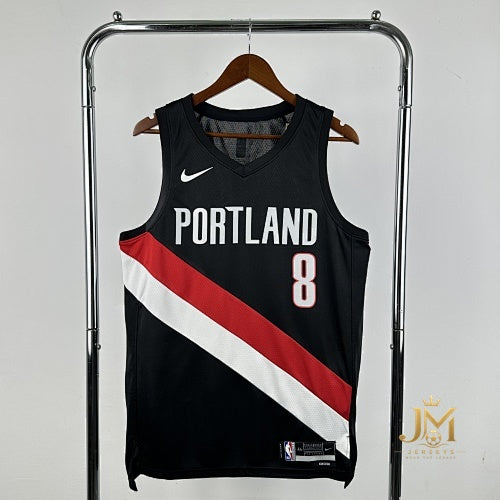 Trail Blazers Away Black #8 Achiuwa