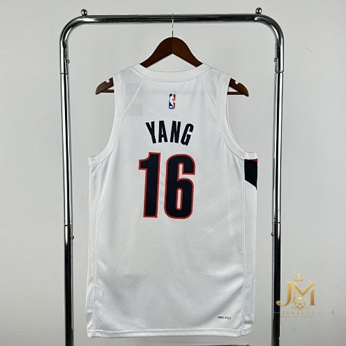 Trail Blazers Home White #16 Johnsen