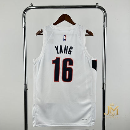 Trail Blazers Home White #16 Johnsen
