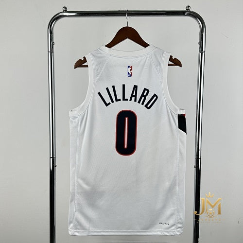 Trail Blazers Home White #0 Lillard