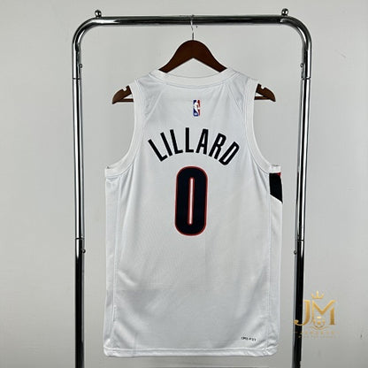 Trail Blazers Home White #0 Lillard