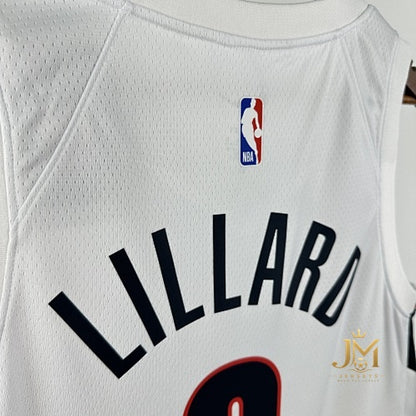 Trail Blazers Home White #0 Lillard