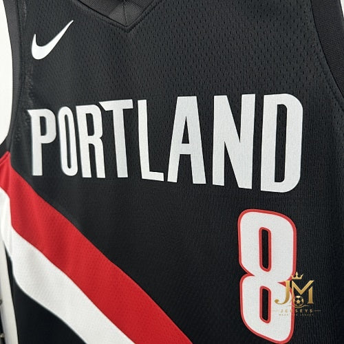 Trail Blazers Away Black #8 Achiuwa