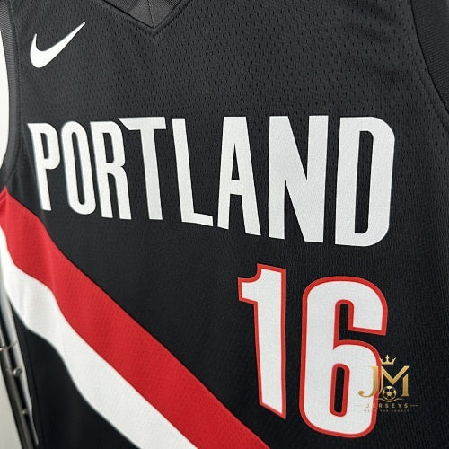 Trail Blazers Away Black #0 Lillard