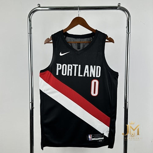 Trail Blazers Away Black #0 Lillard #2