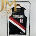 Trail Blazers Away Black #0 Lillard