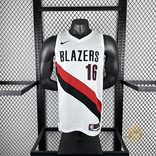 Trail Blazers Home White #16 Johnsen