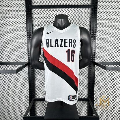 Trail Blazers Home White #16 Johnsen