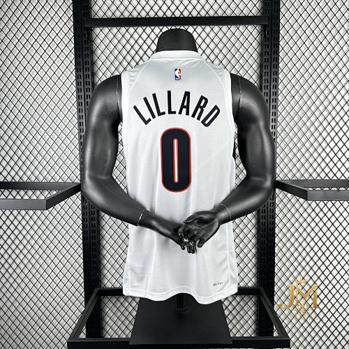 Trail Blazers Home White #0 Lillard