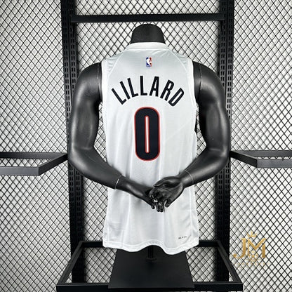 Trail Blazers Home White #0 Lillard