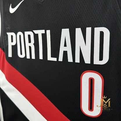 Trail Blazers Away Black #0 Lillard #2