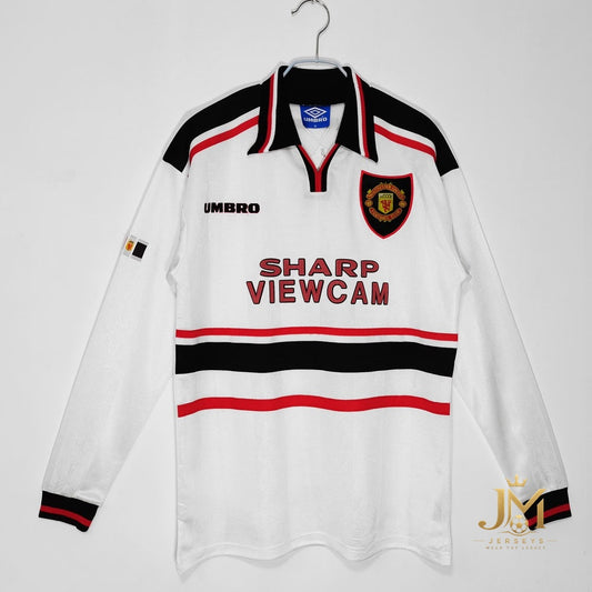 Manchester United Treble Long Sleeve Away Retro Jersey 1998