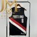 Trail Blazers Away Black #8 Achiuwa