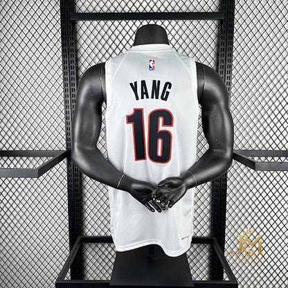Trail Blazers Home White #16 Johnsen