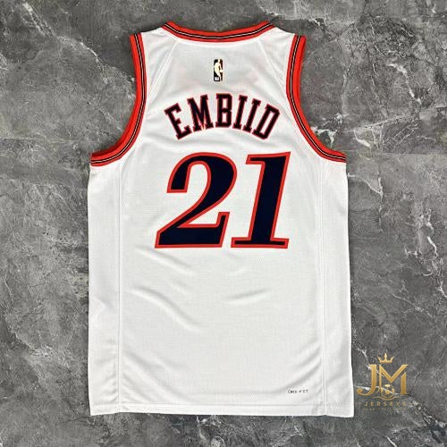 76Ers Retro White #21 Embiid