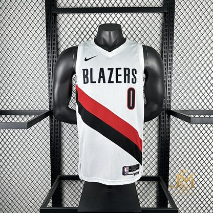 Trail Blazers Home White #0 Lillard
