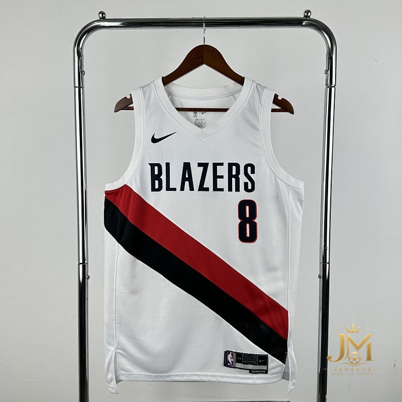 Trail Blazers Home White #8 Achiuwa