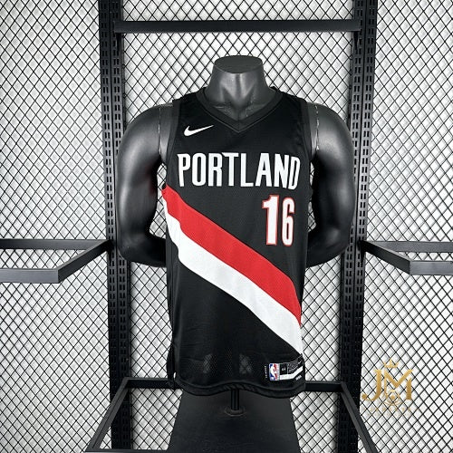 Trail Blazers Away Black #0 Lillard
